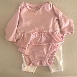 Baby girl organic pink cotton two piece set
